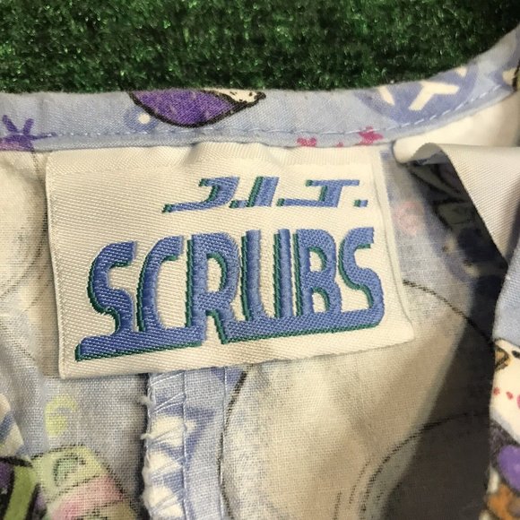 J.I.T. Scrubs Women's Snowman Christmas Medical Uniform Scrub Top Size L - Picture 3 of 5